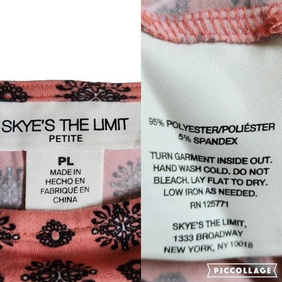 Skye's The Limit Petite printed top sz PL - Picture 11 of 11